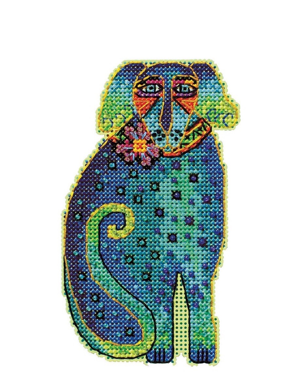 Mill Hill Beaded Dog cross stitch kit-Laurel Burch design.